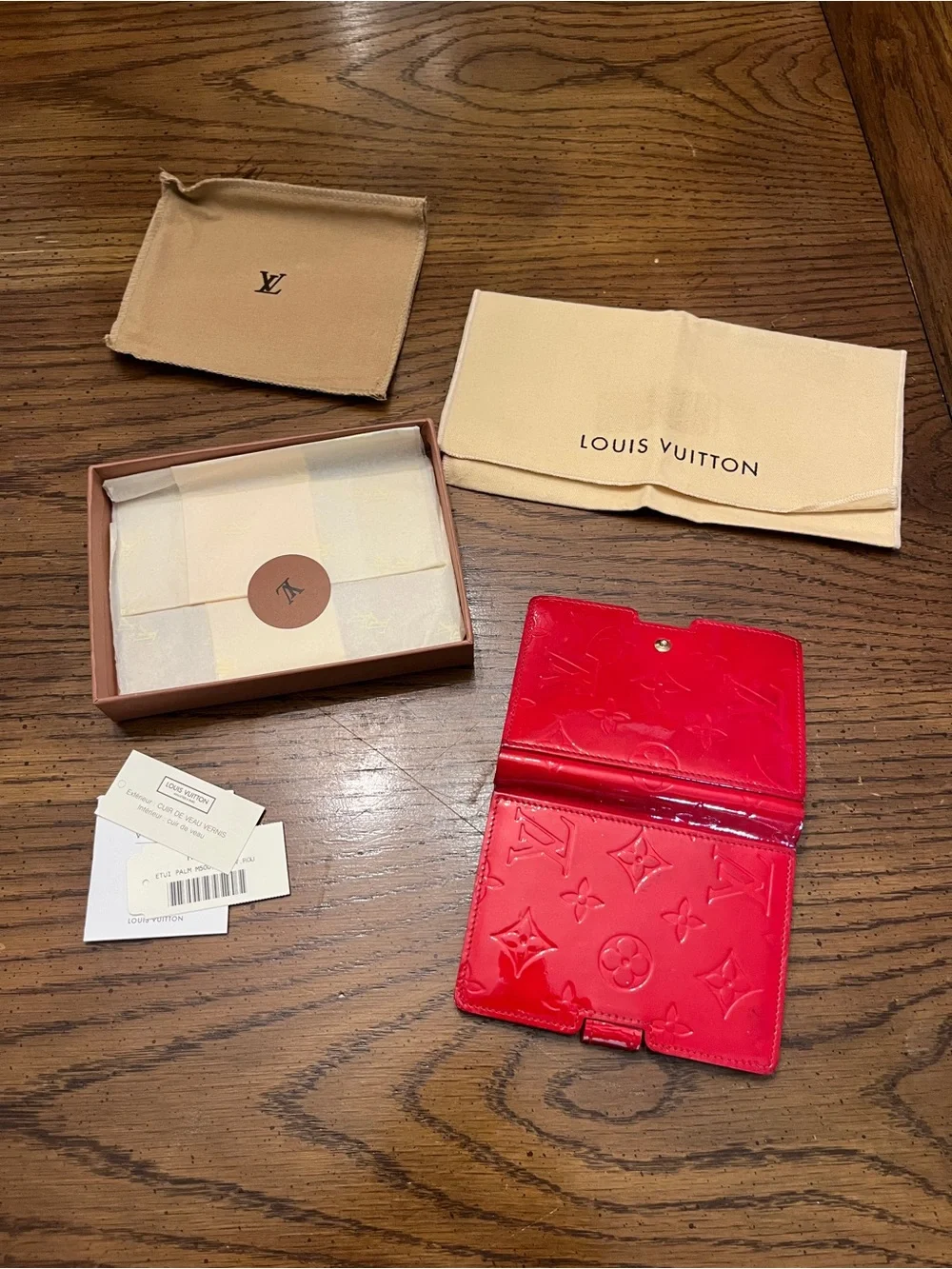 Louis Vuitton Red Vintage Monogram Vernis Palm Pilot Cover